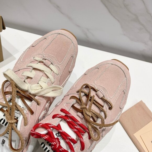 Miu Miu Pink Flats with Red and Brown Accents - Picture 5 of 5